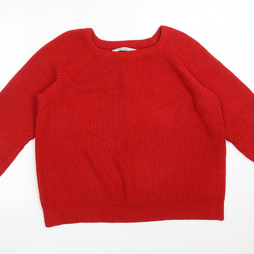 TRU Womens Red  Acrylic Pullover Sweatshirt Size L
