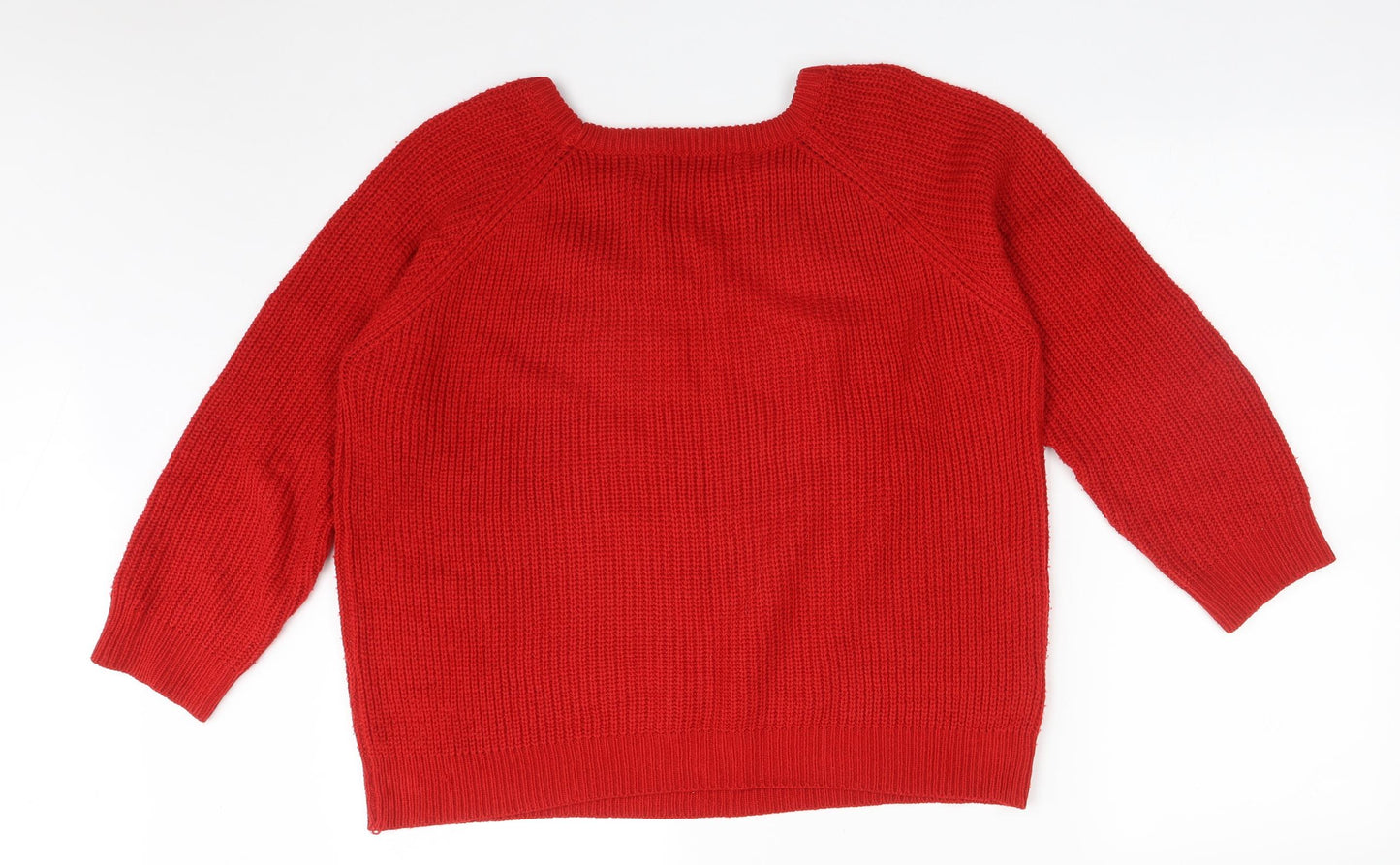 TRU Womens Red  Acrylic Pullover Sweatshirt Size L