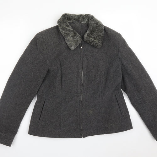 Dorothy Perkins Womens Grey   Jacket Coat Size 14