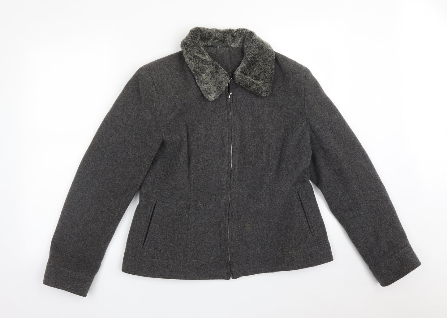 Dorothy Perkins Womens Grey   Jacket Coat Size 14