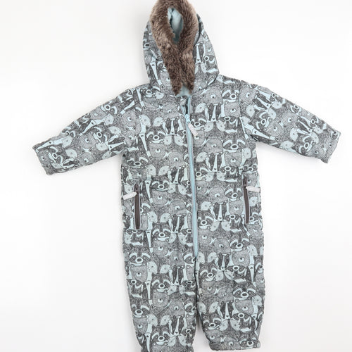 Nutmeg Baby Multicoloured Animal Print  Overcoat Coat Size 12-18 Months