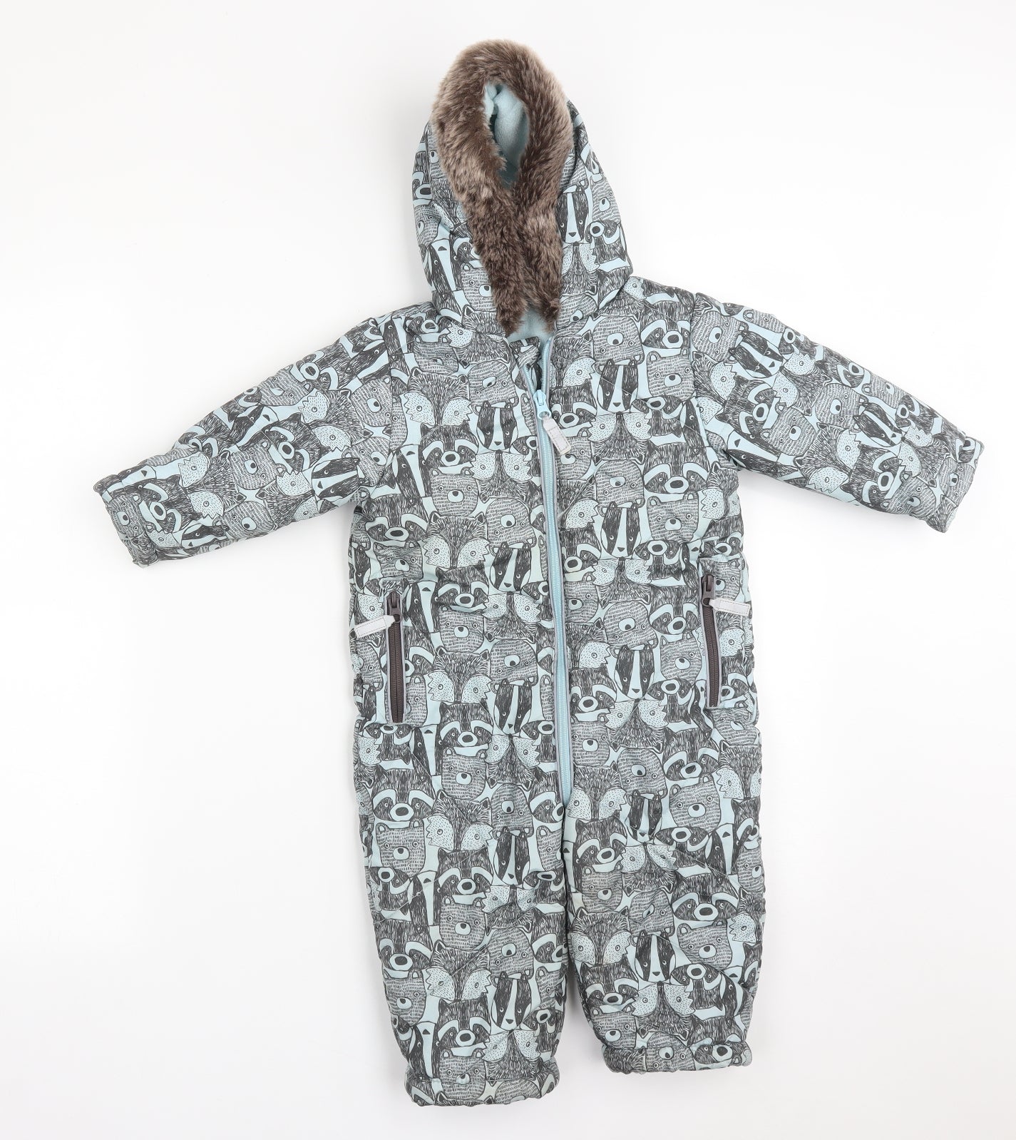 Nutmeg Baby Multicoloured Animal Print  Overcoat Coat Size 12-18 Months