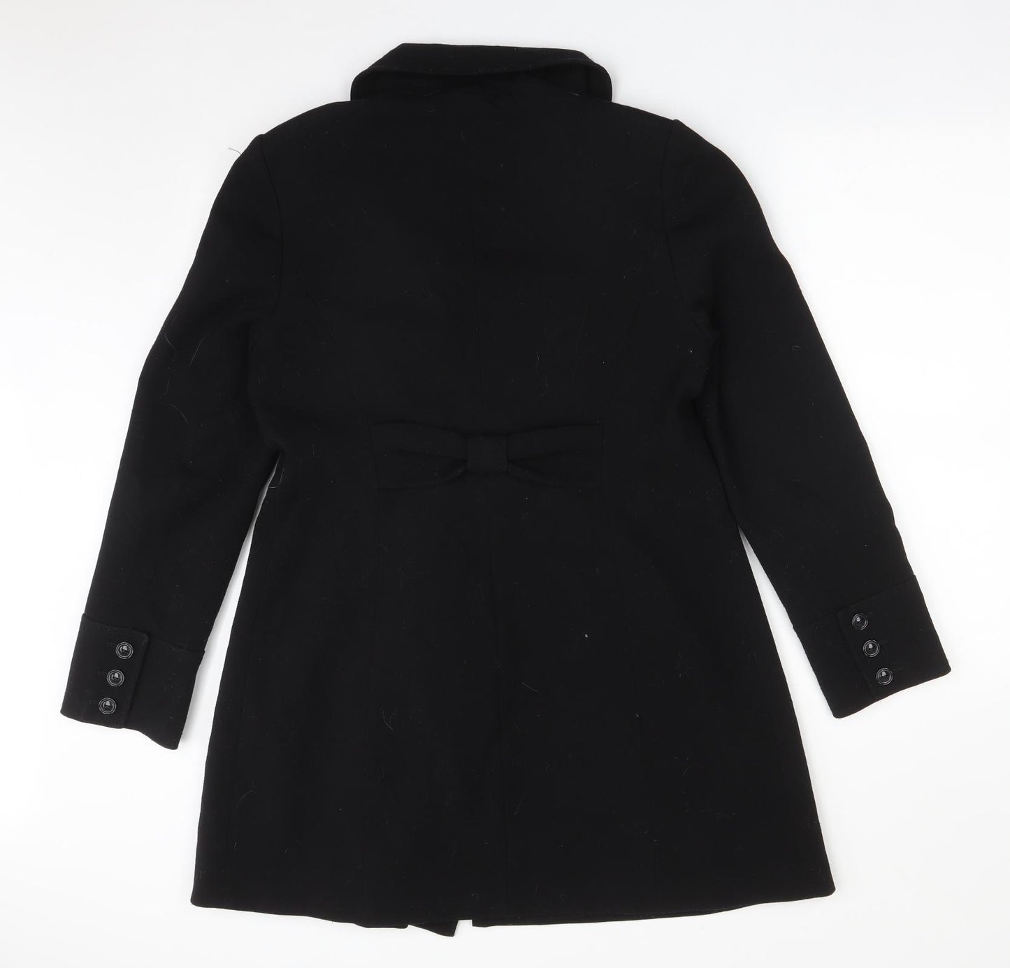 Laura Ashley Womens Black   Trench Coat Coat Size 12