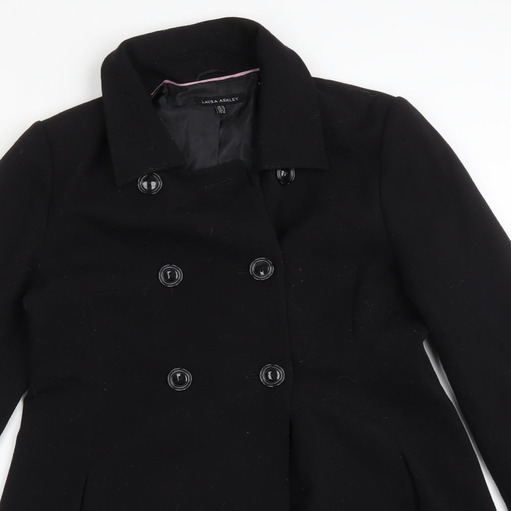 Laura Ashley Womens Black   Trench Coat Coat Size 12