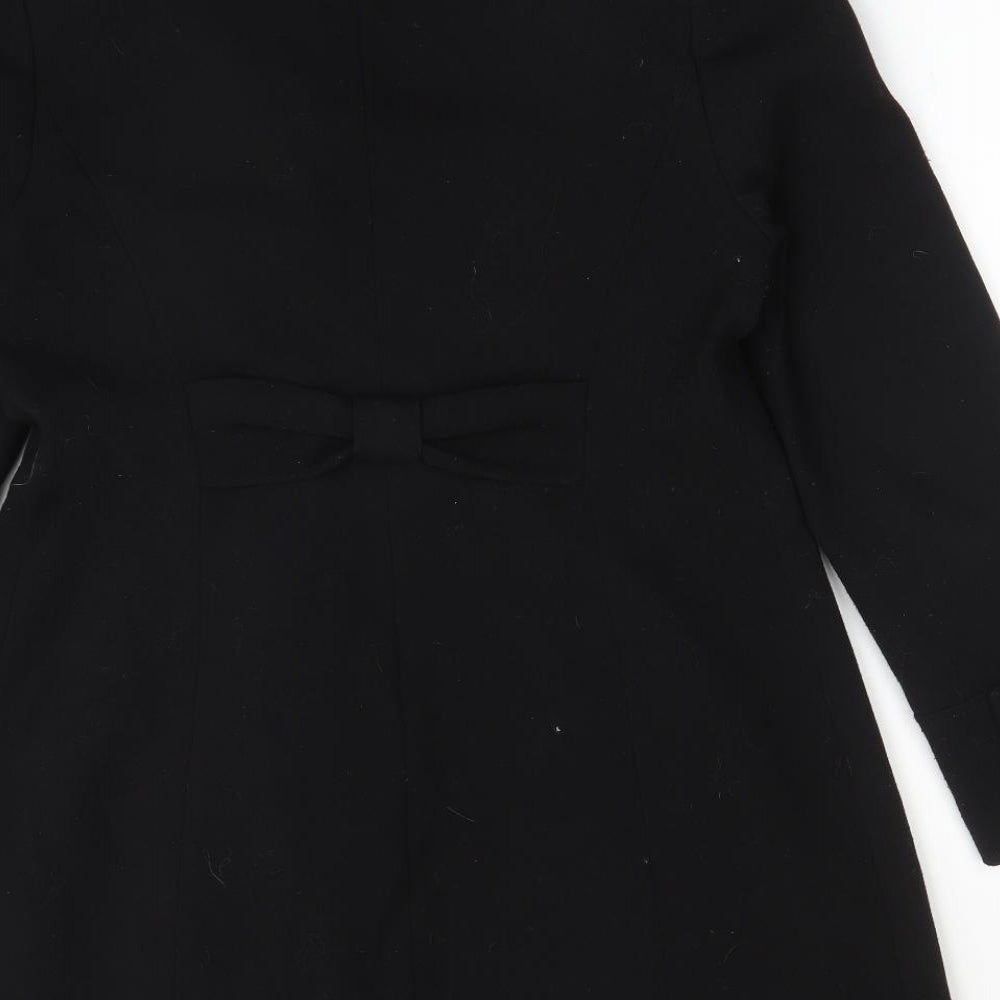 Laura Ashley Womens Black   Trench Coat Coat Size 12