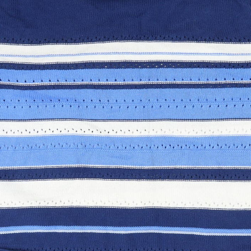 Preworn Womens Multicoloured Striped Cotton Pullover Sweatshirt Size L