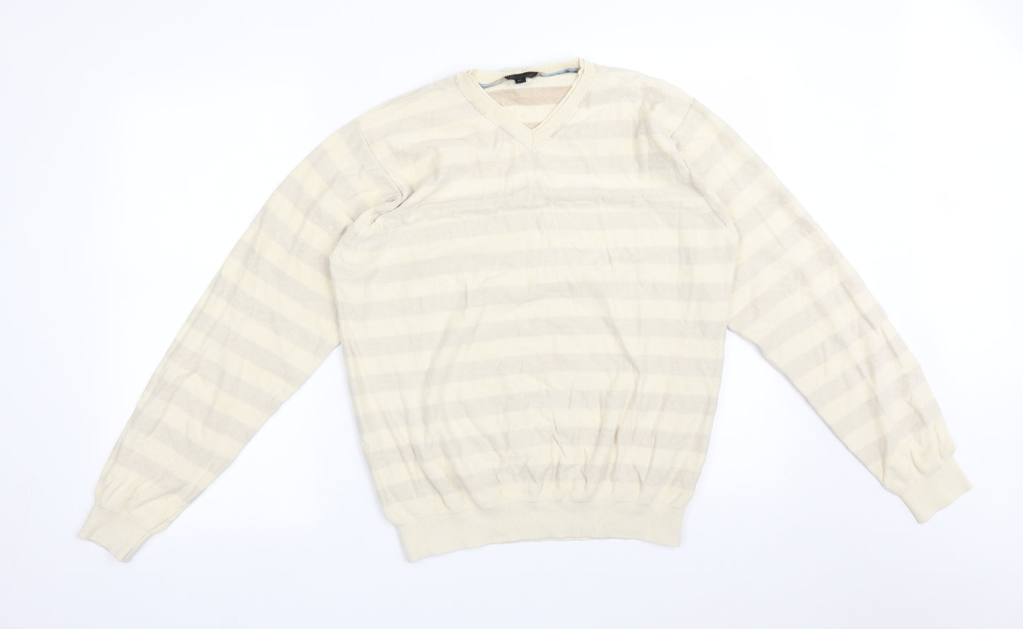 Stark Mens Multicoloured Striped Cotton Pullover Sweatshirt Size XL