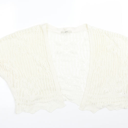 George Womens White  Geometric Acrylic Cardigan Jumper Size M