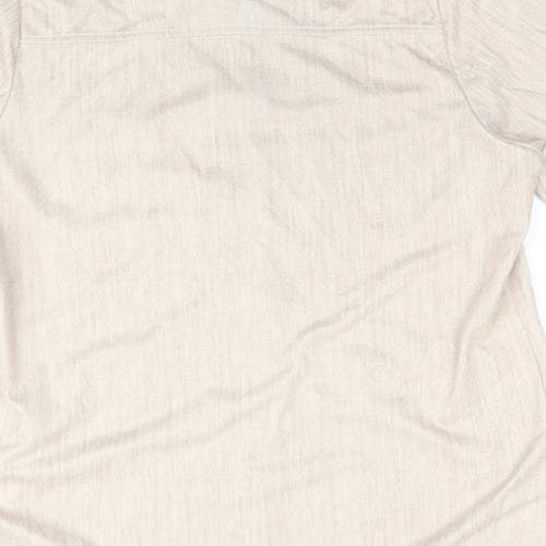 Finn Karelia Womens Beige  Polyester Basic Button-Up Size 16 Collared - Beige Mix Longline Shirt Jacket