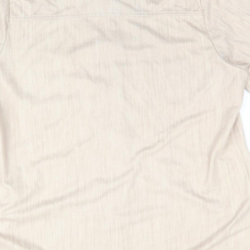 Finn Karelia Womens Beige  Polyester Basic Button-Up Size 16 Collared - Beige Mix Longline Shirt Jacket
