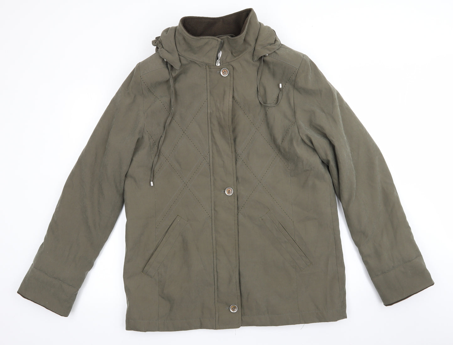 EWM Pure Classics Womens Green   Overcoat Coat Size 14   - Olive Green