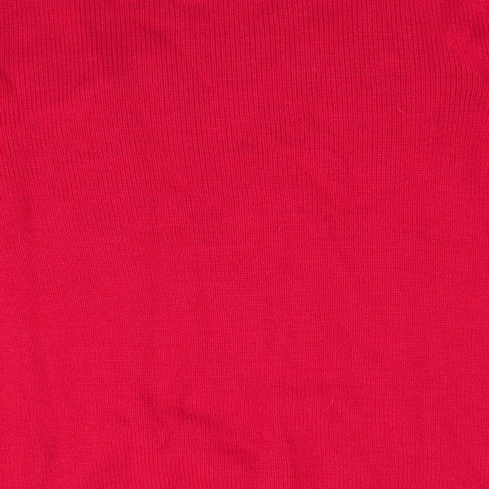 Cedar Wood State Mens Red Round Neck  Acrylic Pullover Jumper Size M   - Snowman HO HO HO