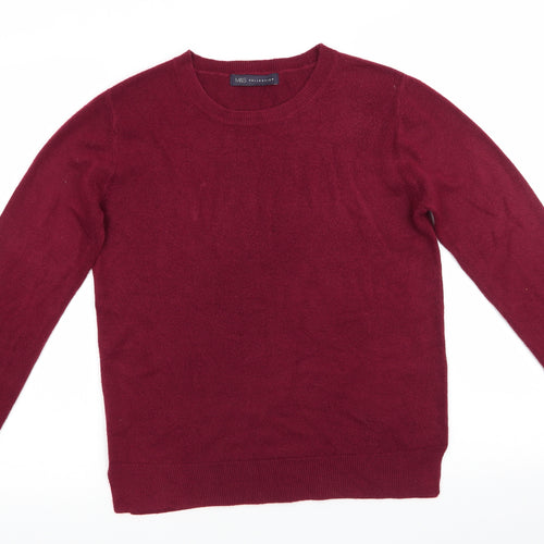Marks and Spencer Womens Brown Round Neck  Acrylic Pullover Jumper Size 10   - Claret colour