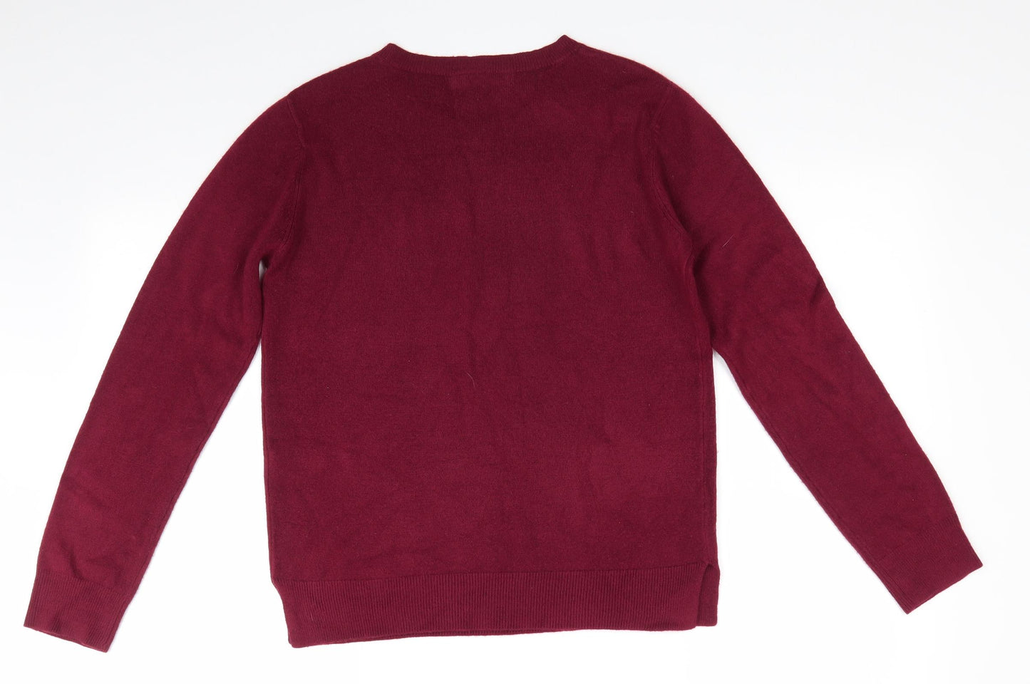 Marks and Spencer Womens Brown Round Neck  Acrylic Pullover Jumper Size 10   - Claret colour