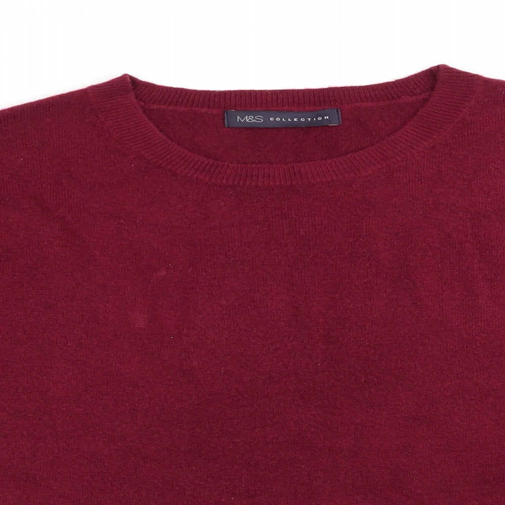 Marks and Spencer Womens Brown Round Neck  Acrylic Pullover Jumper Size 10   - Claret colour