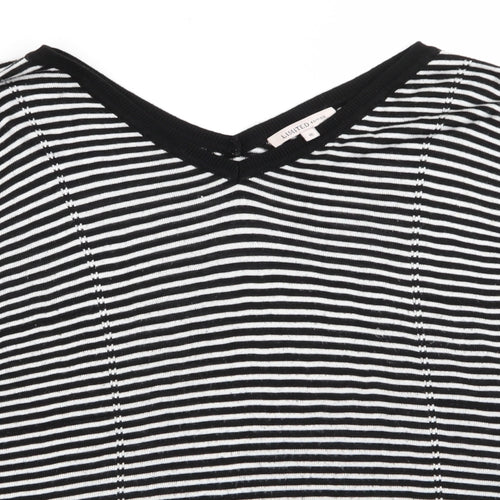 Limited Eddition Womens Black V-Neck Striped  Pullover Jumper Size 16   - V Neck Front & Back