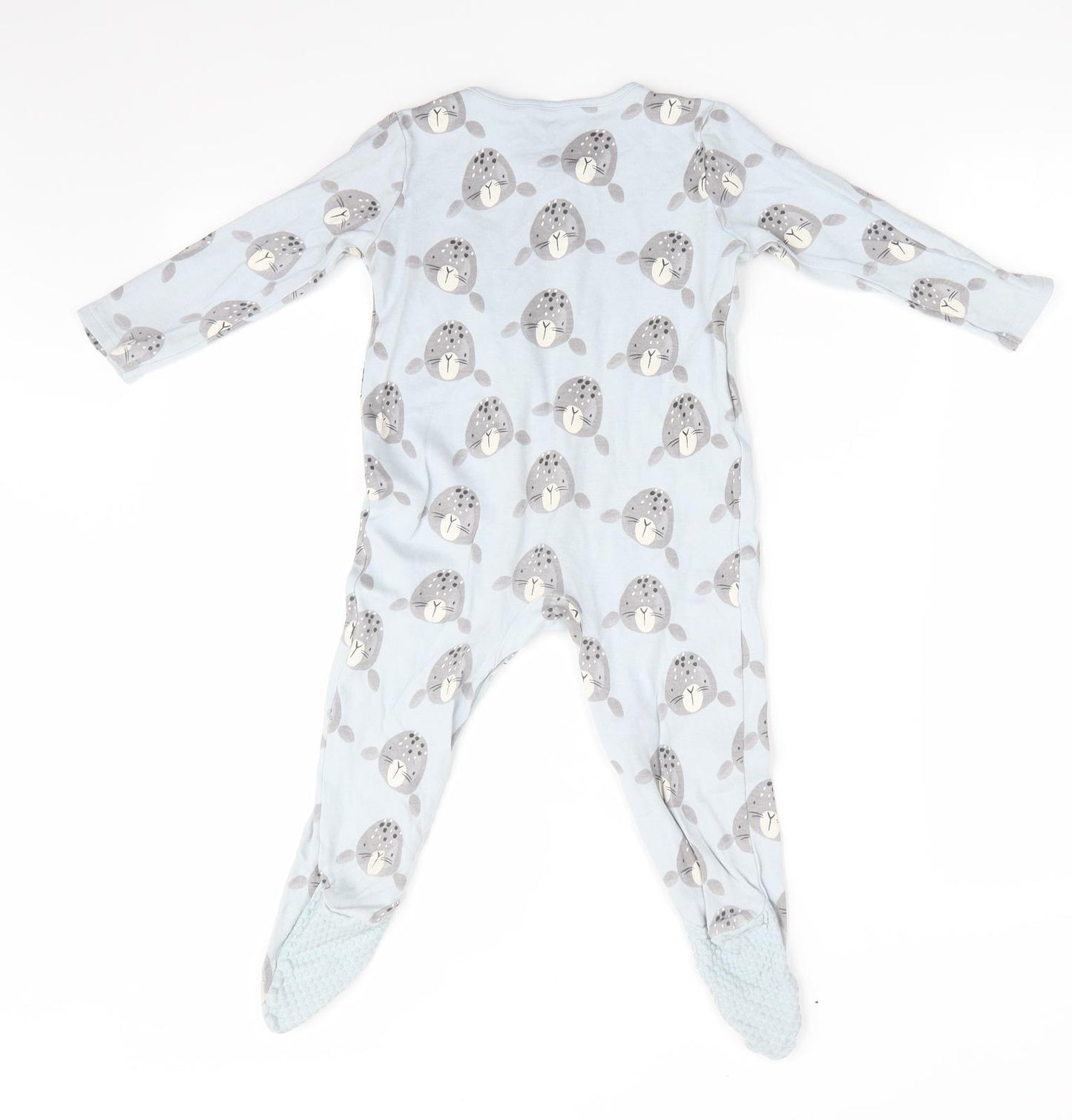 TU Boys Blue Animal Print Cotton Babygrow One-Piece Size 18-24 Months   - Animal Face
