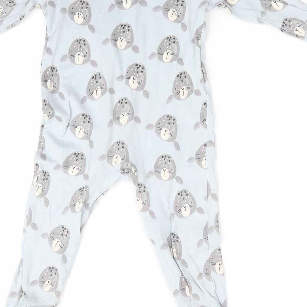 TU Boys Blue Animal Print Cotton Babygrow One-Piece Size 18-24 Months   - Animal Face
