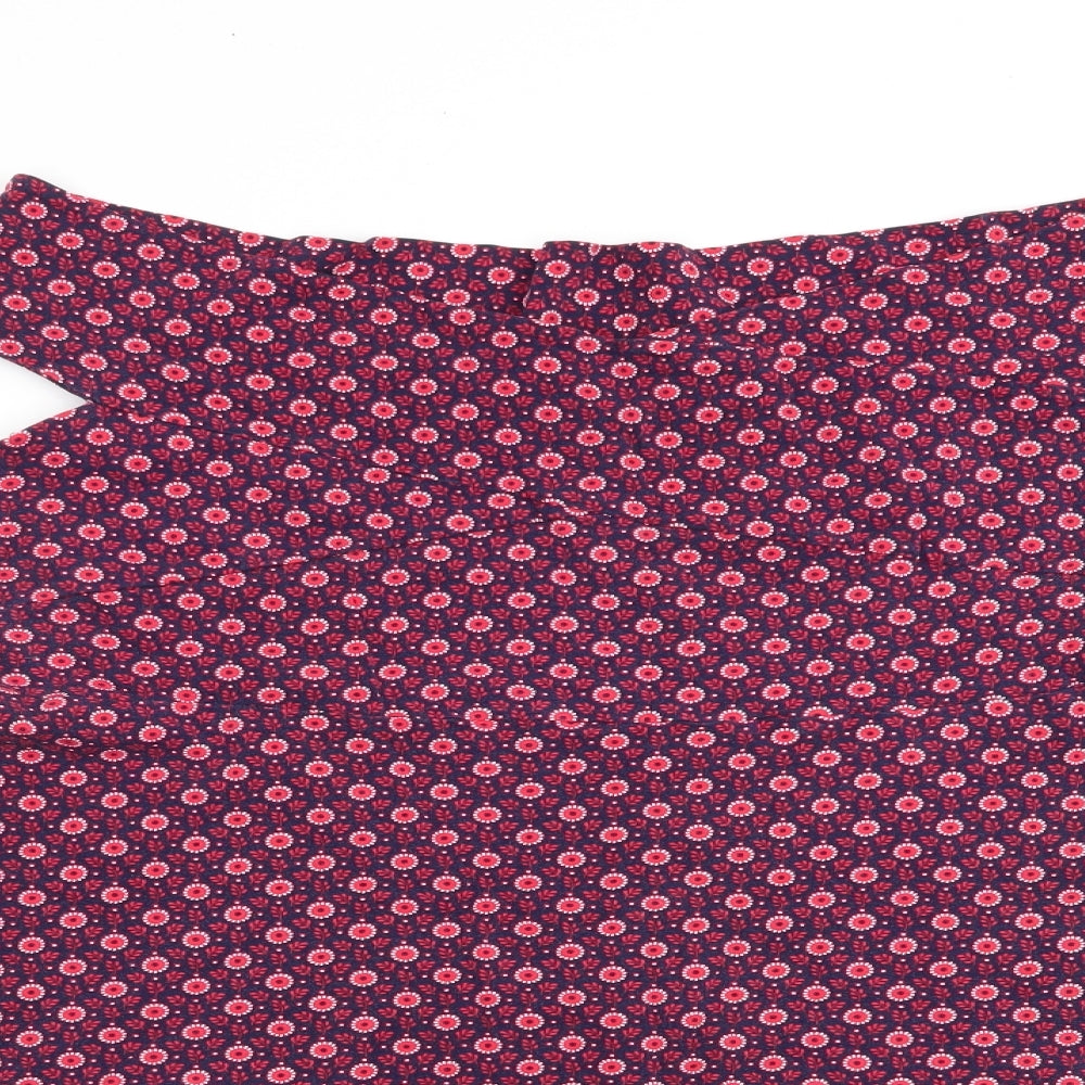 Dorothy Perkins Womens Blue Floral Cotton Fit & Flare  Size 22  Off the Shoulder  - Red Flowers