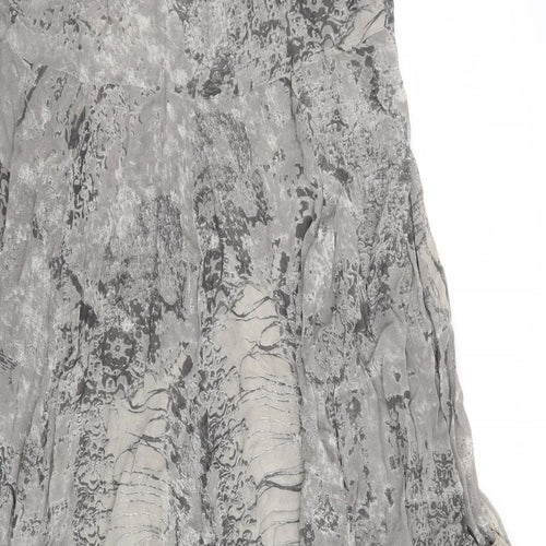 River Island Womens Grey   Fit & Flare    Scoop Neck  - Ruffled Sections Abstract Print