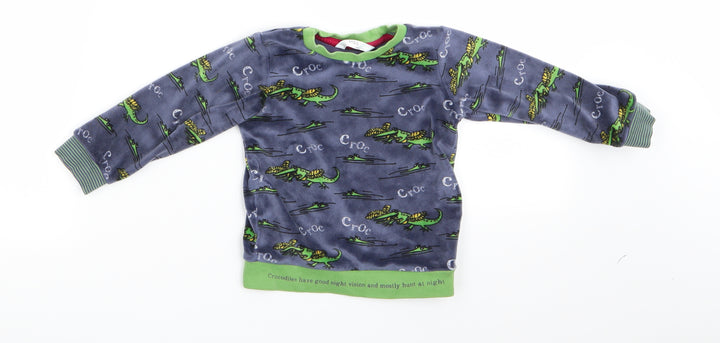 Marks and Spencer Boys Blue Animal Print Polyester  Pyjama Top Size 18-24 Months   - Crocodile print