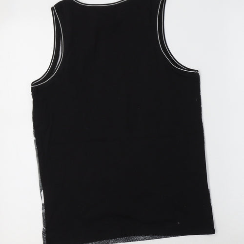 River Island Girls Black  Cotton Basic Tank Size 11-12 Years Crew Neck  - NYC