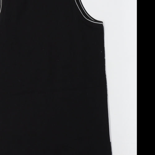 River Island Girls Black  Cotton Basic Tank Size 11-12 Years Crew Neck  - NYC