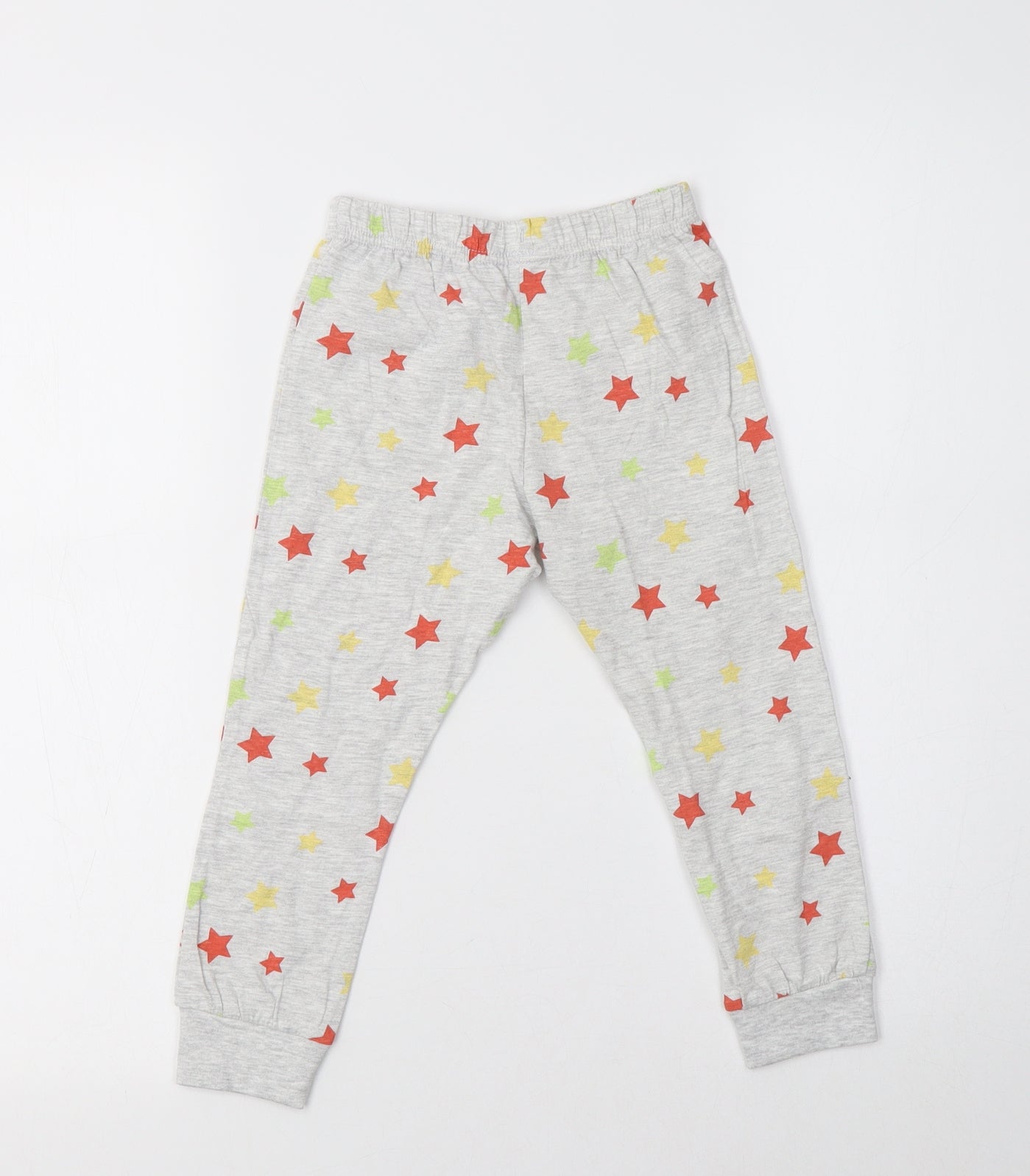 F&F Girls Grey Geometric Cotton  Pyjama Pants Size 3-4 Years   - Star Print