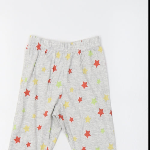 F&F Girls Grey Geometric Cotton  Pyjama Pants Size 3-4 Years   - Star Print