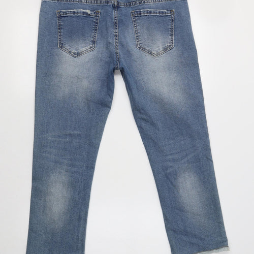 Redial Womens Blue  Cotton Cropped Jeans Size 14 L24 in Regular
