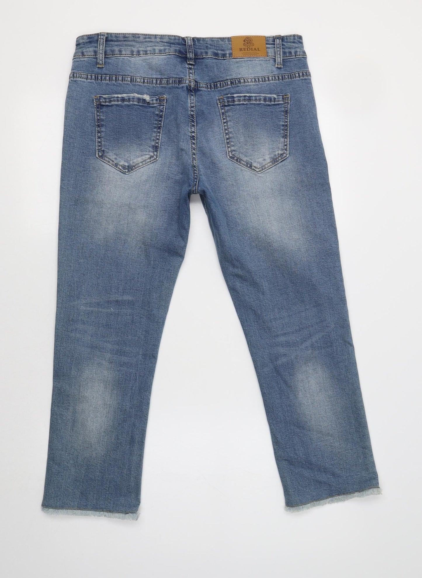 Redial Womens Blue  Cotton Cropped Jeans Size 14 L24 in Regular