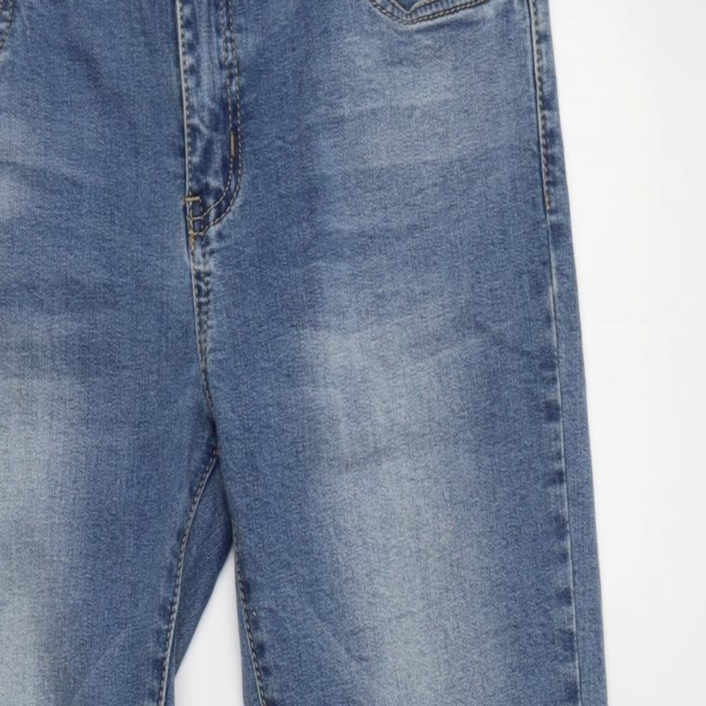 Redial Womens Blue  Cotton Cropped Jeans Size 14 L24 in Regular