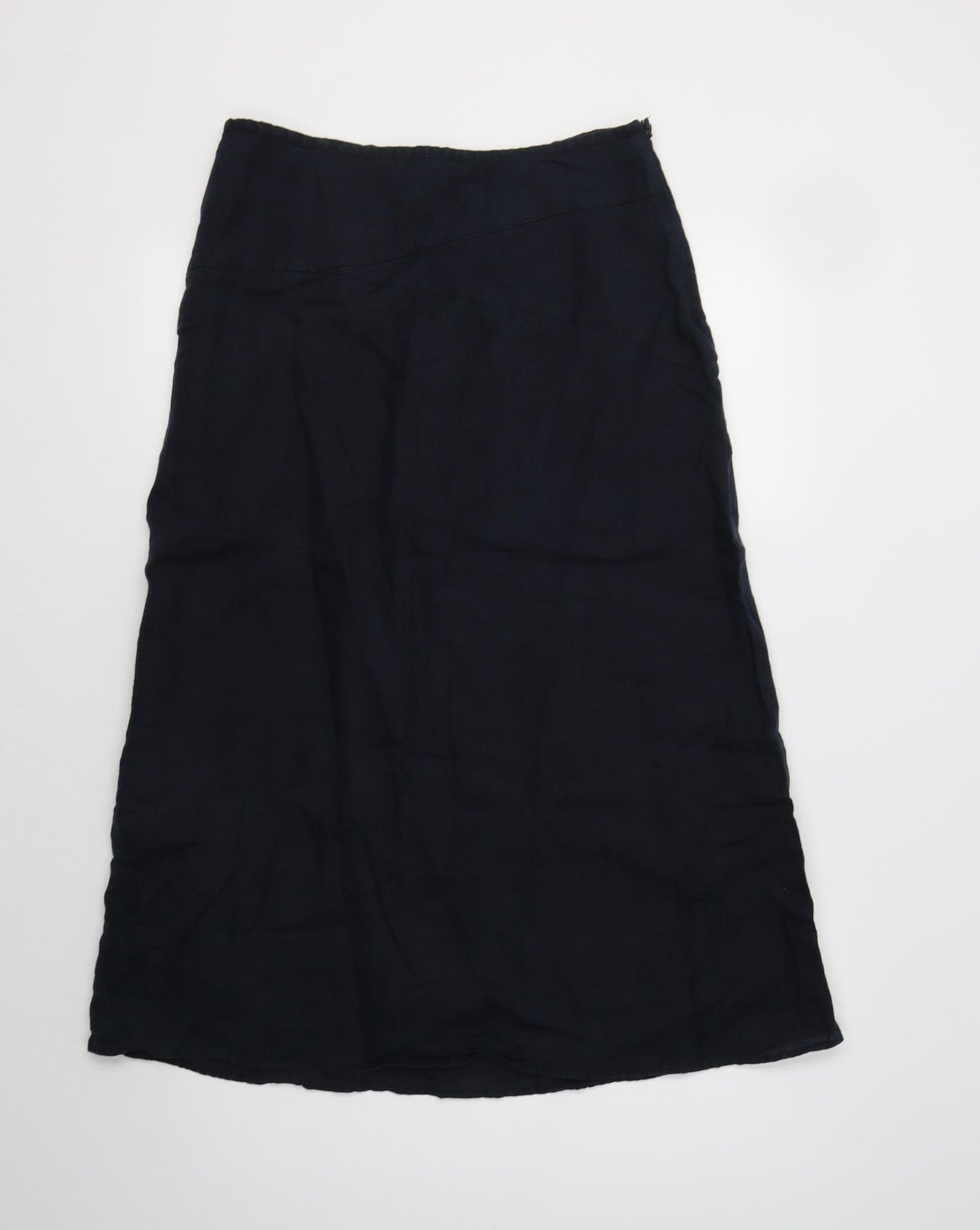 KEW Womens Blue  Linen A-Line Skirt Size 10