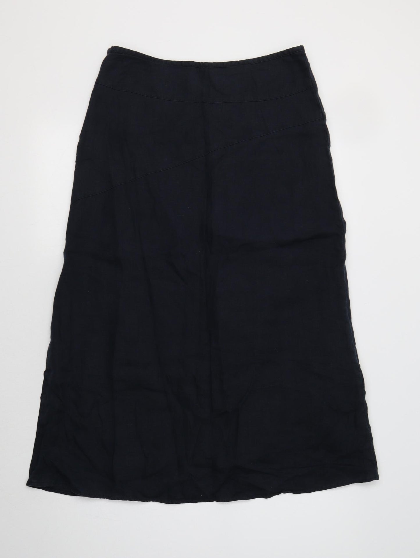 KEW Womens Blue  Linen A-Line Skirt Size 10