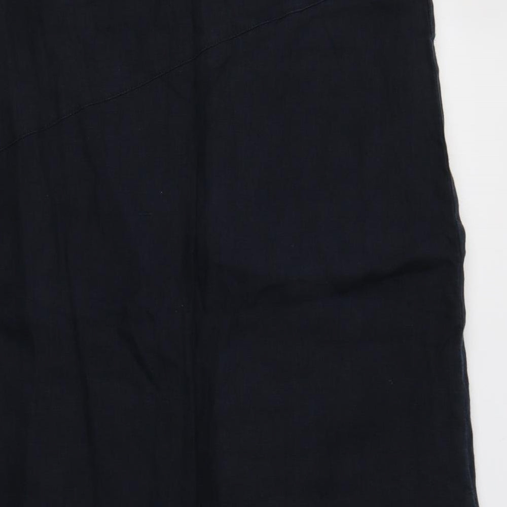 KEW Womens Blue  Linen A-Line Skirt Size 10