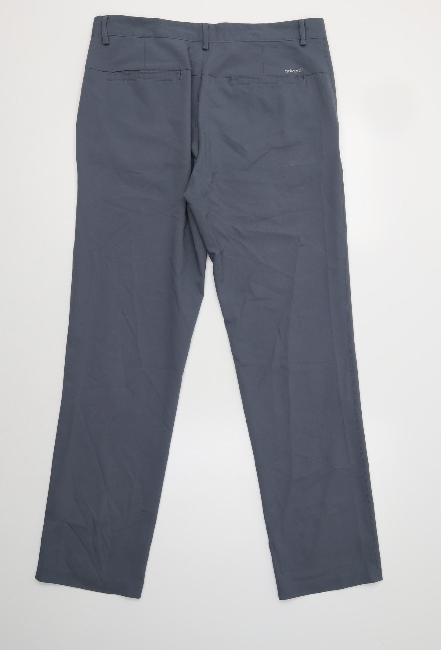 adidas Mens Grey  Polyester Jogger Trousers Size 32 L32 in Regular