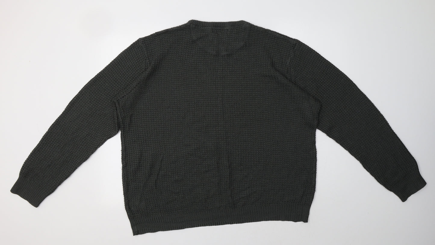 Matalan Mens Grey Crew Neck  Acrylic Pullover Jumper Size XL