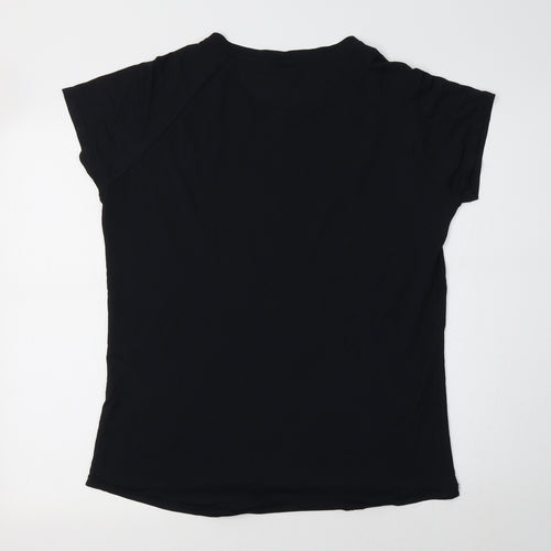 Get Over Womens Black   Basic T-Shirt Size L Crew Neck