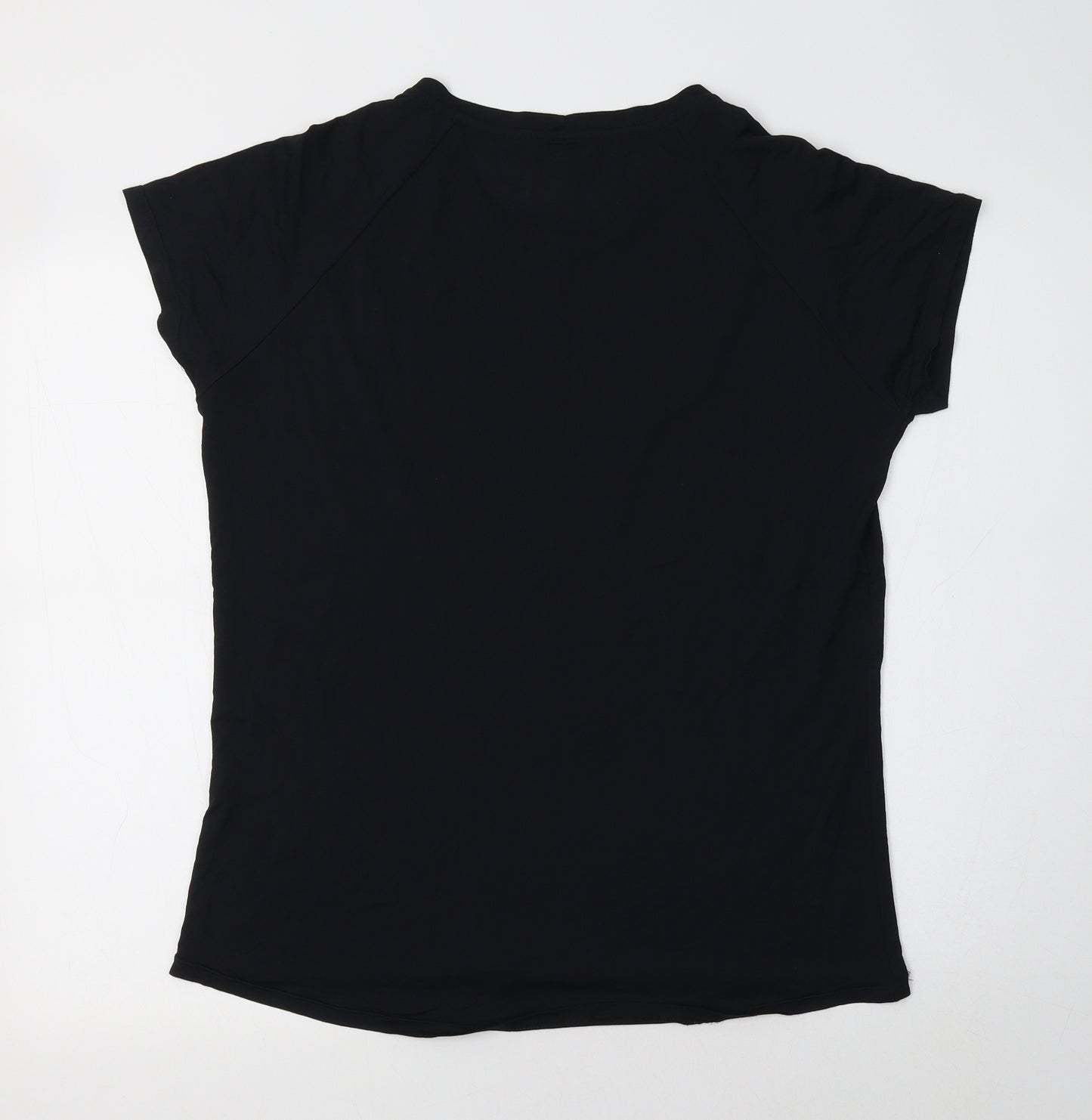 Get Over Womens Black   Basic T-Shirt Size L Crew Neck