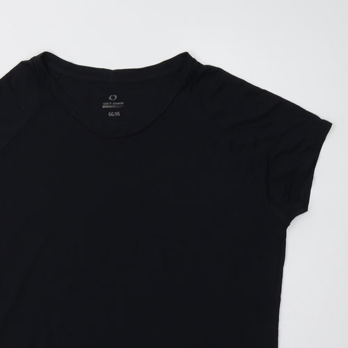 Get Over Womens Black   Basic T-Shirt Size L Crew Neck