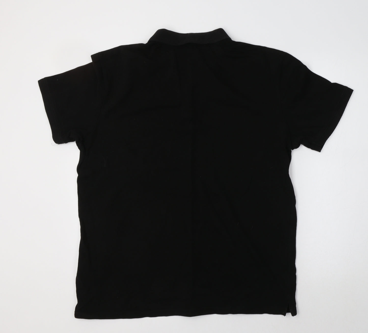 H&M Mens Black  Cotton  Polo Size L Crew Neck