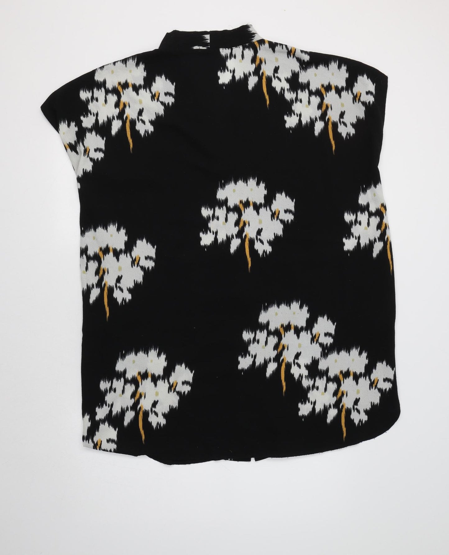 SheIn Womens Black Floral Polyester Tunic Blouse Size XL V-Neck