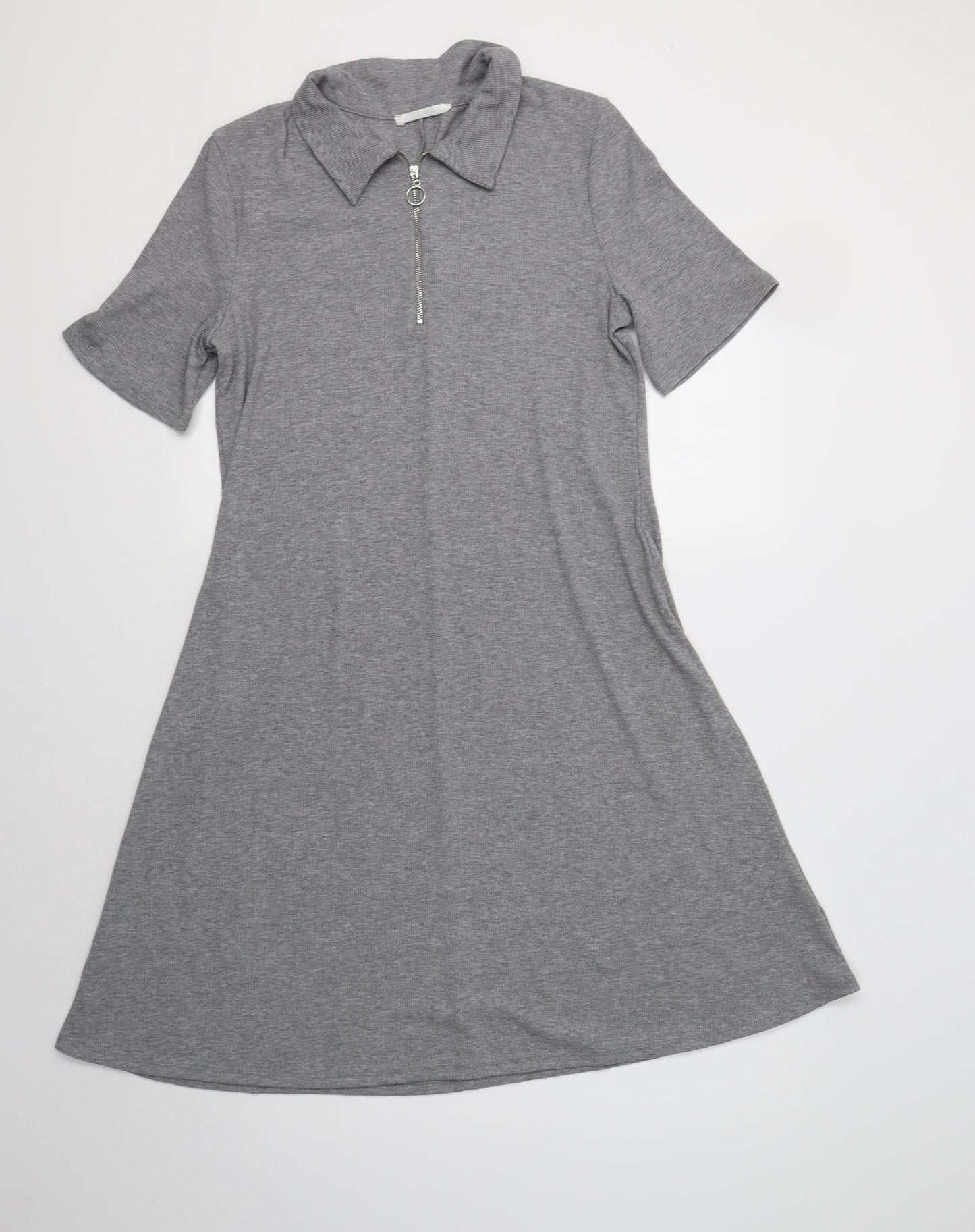 Premium Womens Grey  Polyester Fit & Flare  Size 16  Collared