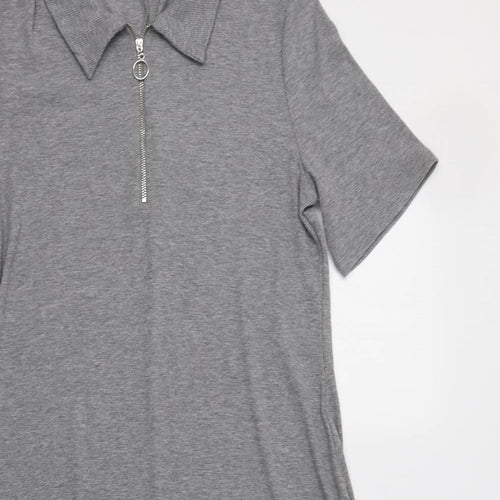 Premium Womens Grey  Polyester Fit & Flare  Size 16  Collared