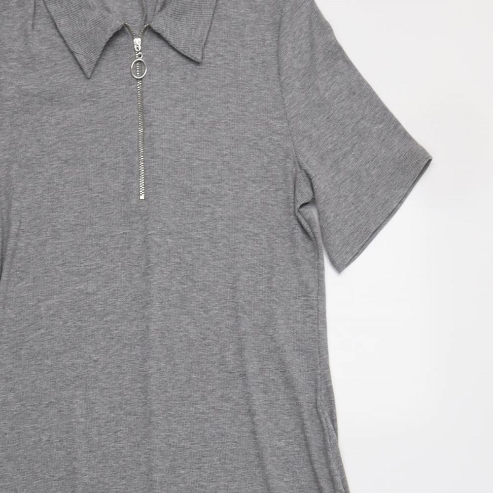 Premium Womens Grey  Polyester Fit & Flare  Size 16  Collared