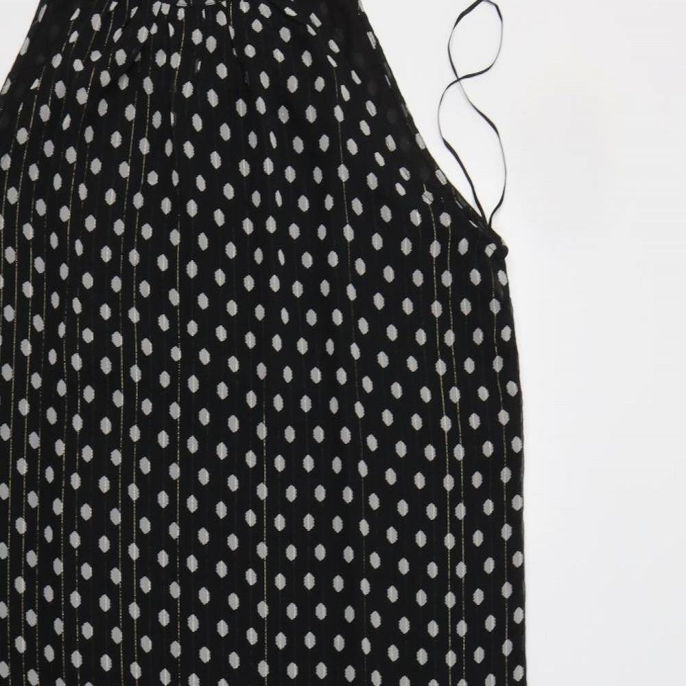 River Island Womens Black Polka Dot Polyester Maxi  Size 16  Halter