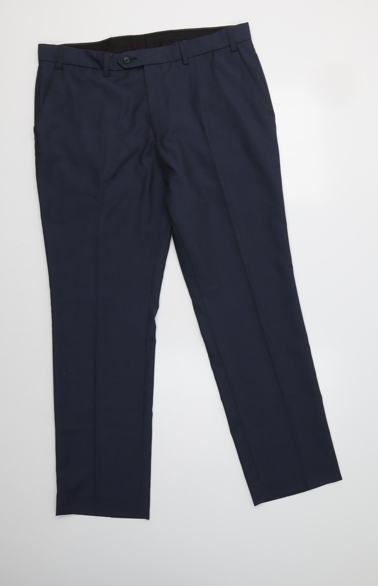 NEXT Mens Blue  Polyester Dress Pants Trousers Size 36 L30 in Regular