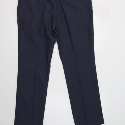 NEXT Mens Blue  Polyester Dress Pants Trousers Size 36 L30 in Regular
