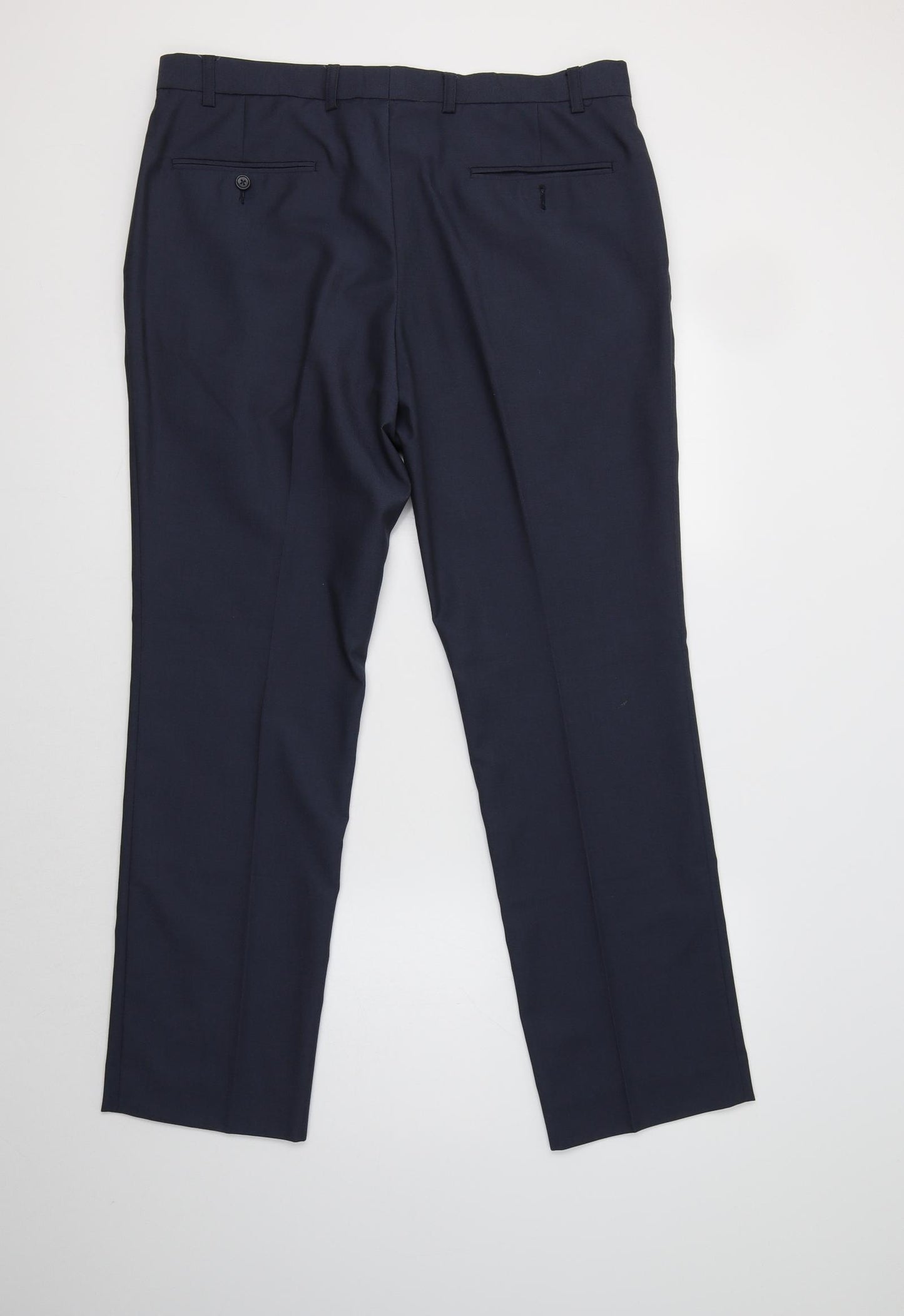 NEXT Mens Blue  Polyester Dress Pants Trousers Size 36 L30 in Regular
