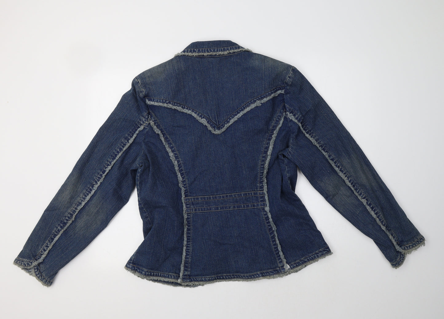 Preworn Womens Blue Floral  Jacket Coatigan Size XL